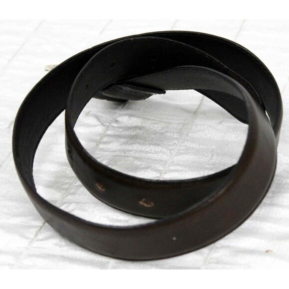 Fossil Dark Brown Leather Belt Filigree/Scroll Metal Belt Buckle Women S Med - Picture 3 of 7